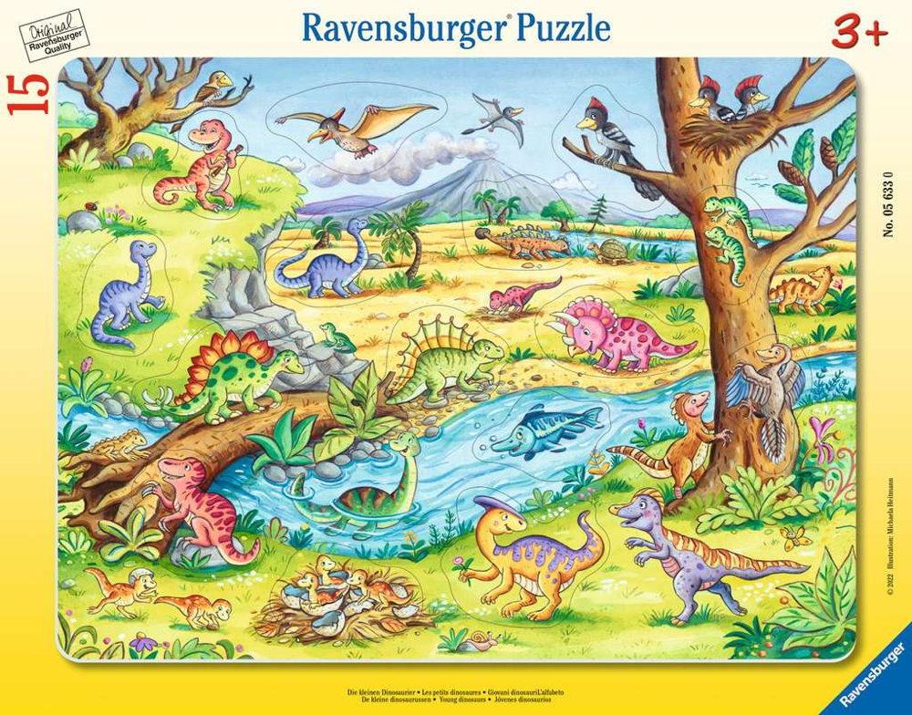 15 Teile Ravensburger Kinder Rahmen Puzzle Die kleinen Dinosaurier 05633