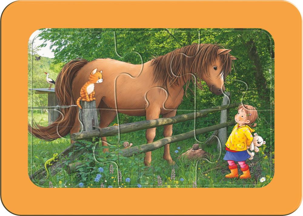 3 x 6 Teile Ravensburger Kinder Rahmen my first puzzles Lotta auf dem Bauernhof 05679