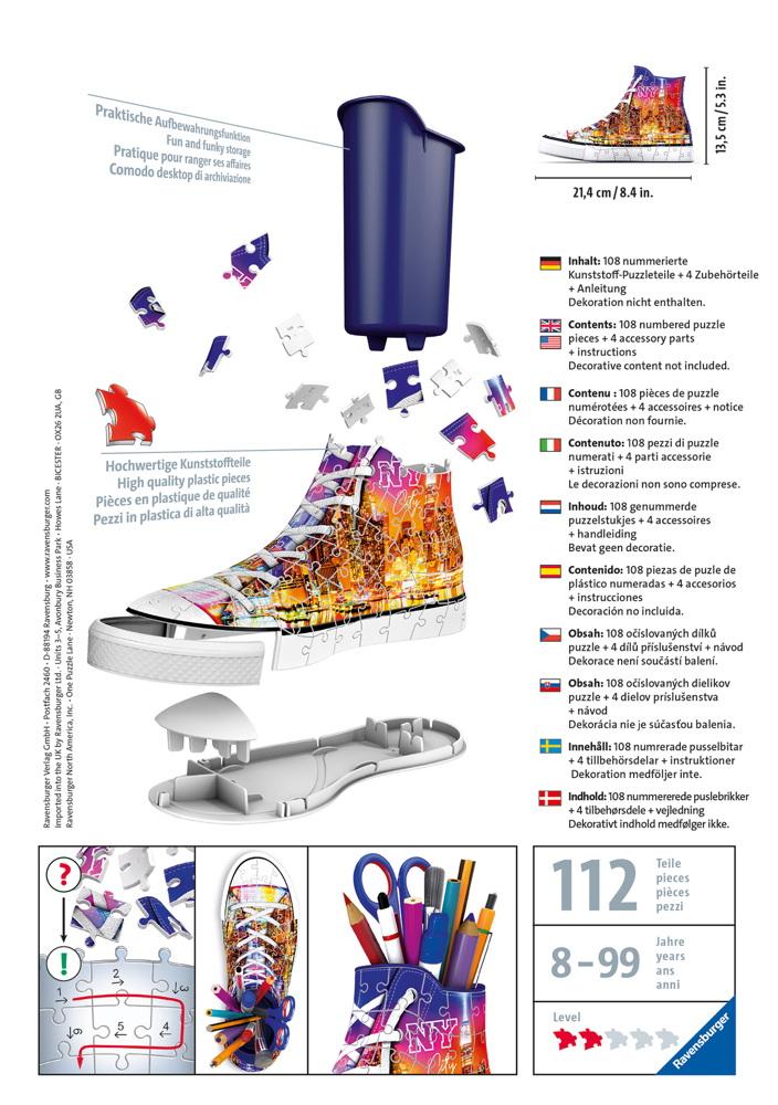 108 Teile Ravensburger 3D Puzzle Sneaker Sneaker Skyline 11152