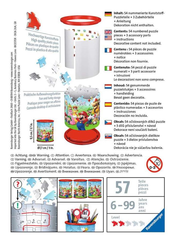 54 Teile Ravensburger 3D Puzzle Utensilo Super Mario 11255