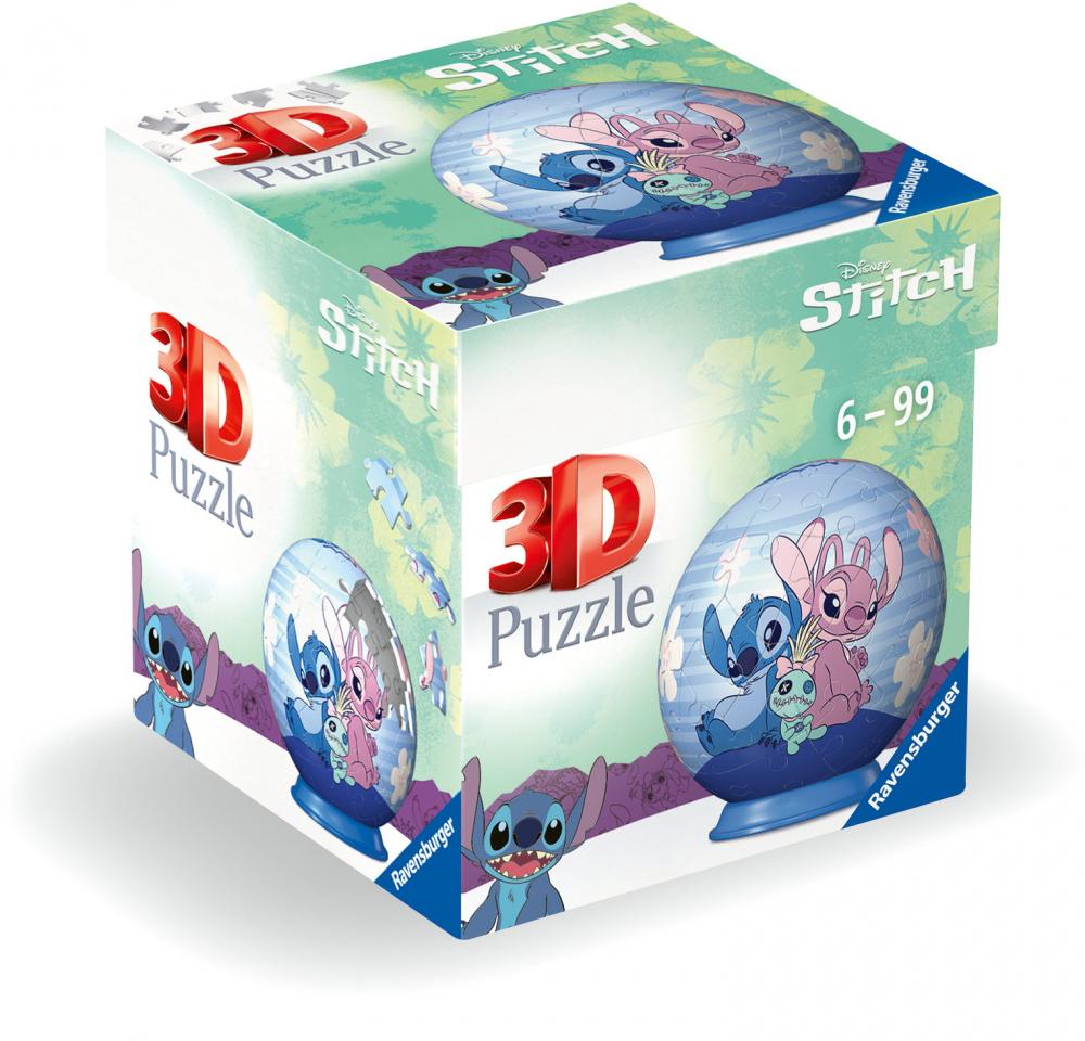 54 Teile Ravensburger 3D Puzzle Ball Disney Stitch & Angel 11599