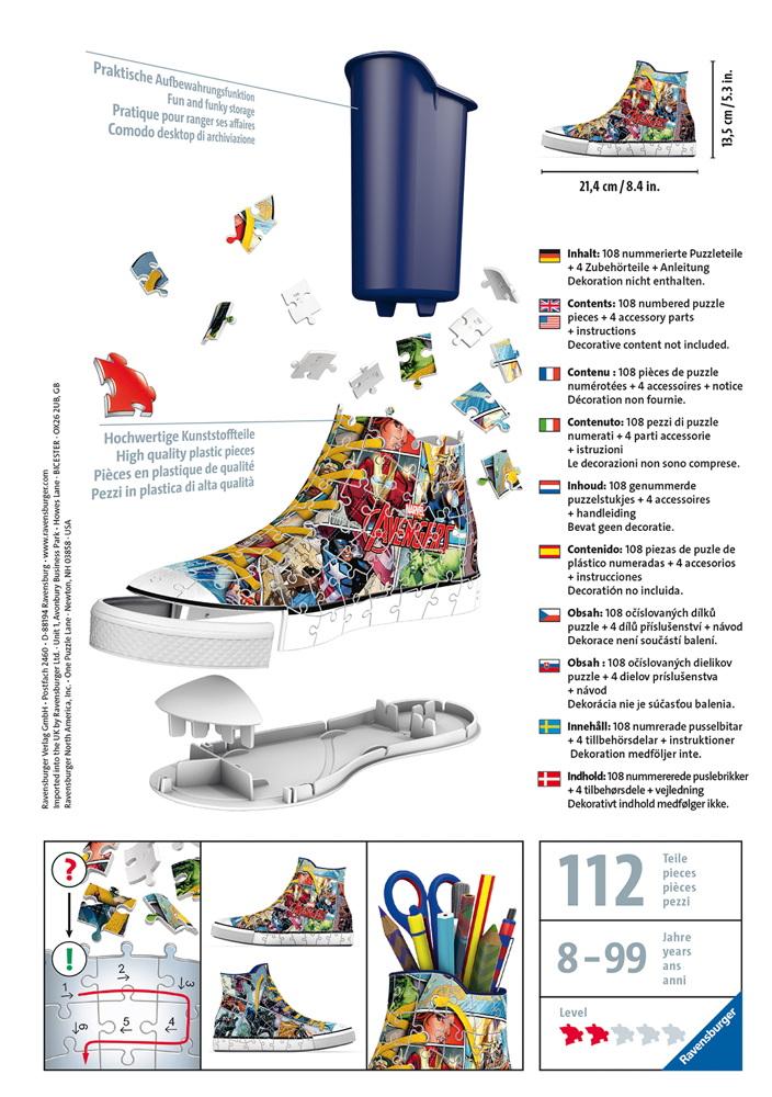 108 Teile Ravensburger 3D Puzzle Sneaker Avengers 12113