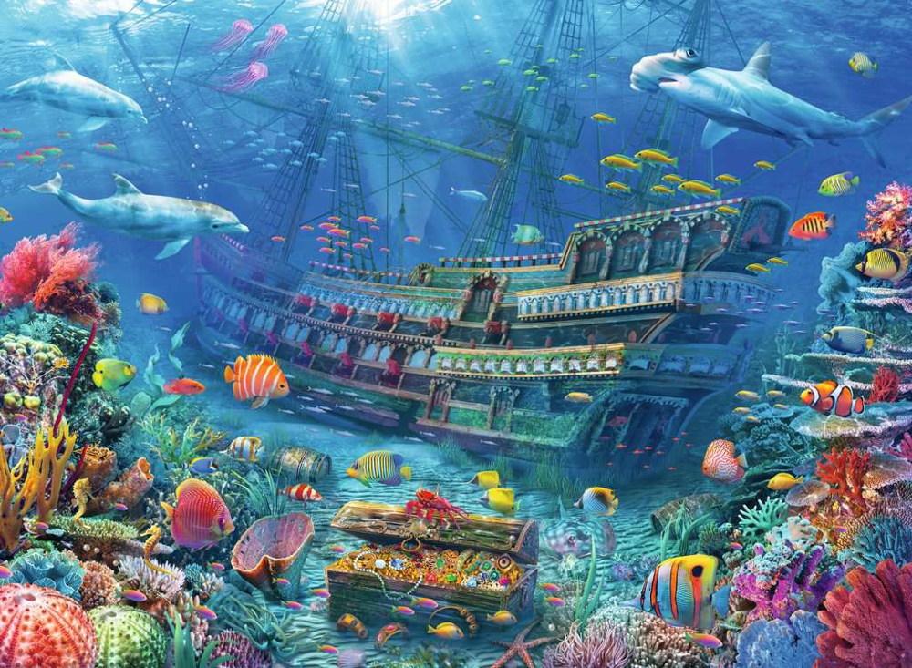 200 Teile Ravensburger Kinder Puzzle XXL Versunkenes Schiff 12944