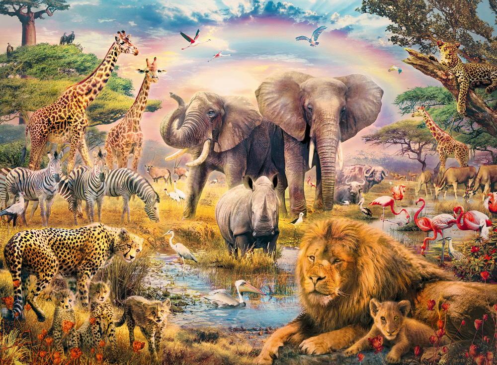 100 Teile Ravensburger Kinder Puzzle XXL Afrikanische Savanne 13284