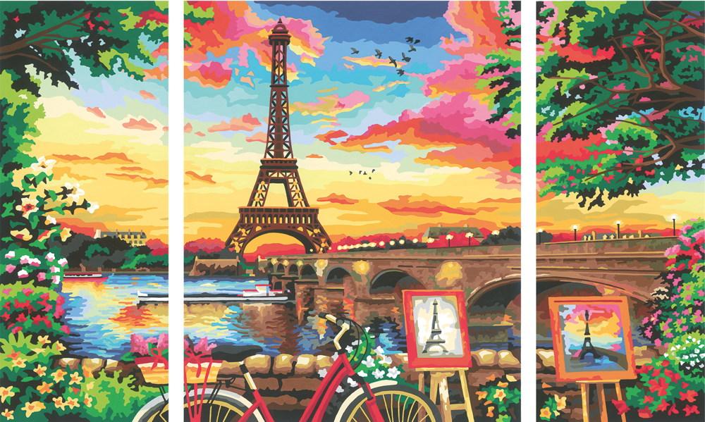 Ravensburger Malen nach Zahlen CREART Premium Sonderserie Paris Reflections Triptychon 20134