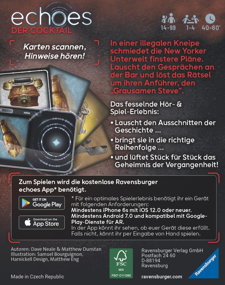 Ravensburger Familienspiel Audiospiel echoes Der Cocktail 20814