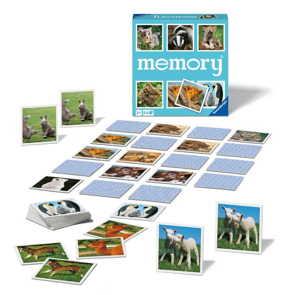 64 Karten Ravensburger Kinderspiel Kartenlegespiel memory Tierkinder 20879