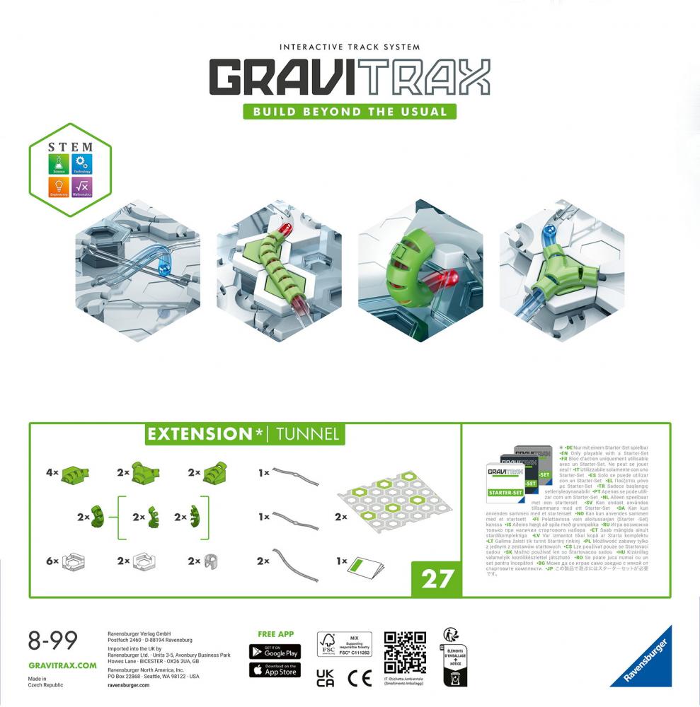 Ravensburger Kugelbahn GraviTrax CORE Extension Tunnel 22420