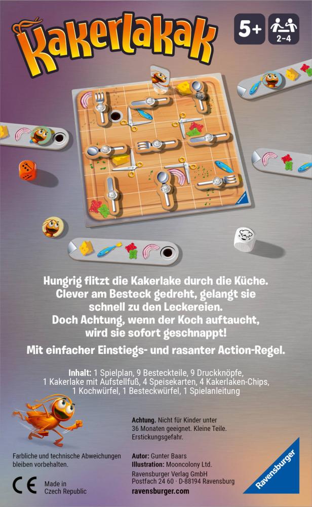 Ravensburger Mitbringspiel Schnelligkeitsspiel Kakerlakak 22446