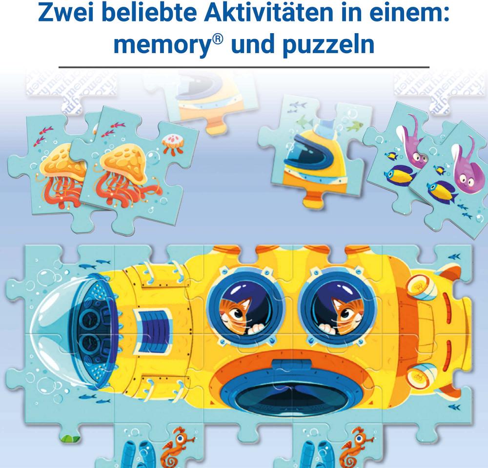 80 Karten Ravensburger Kinderspiel Kartenlegespiel memory Puzzle Unterwasserwelt 22461