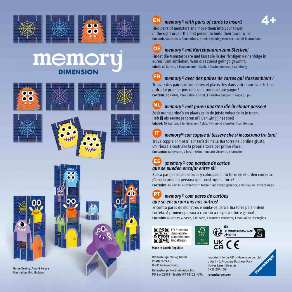 50 Karten Ravensburger Kinderspiel Kartenlegespiel memory Dimension 22467