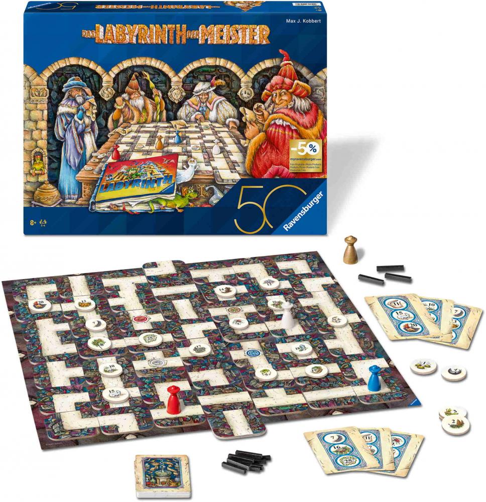 Ravensburger Familienspiel Such- und Schiebespiel Labyrinth der Meister 22474