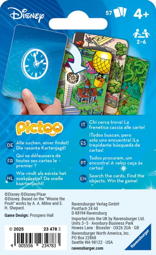 Ravensburger Kartenspiel Wettlaufspiel Pictoo Disney 23478