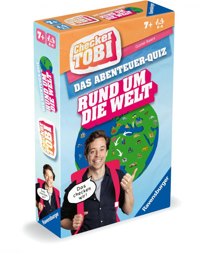 Ravensburger Mitbringspiel Quizspiel Checker Tobi Rund um die Welt 23492