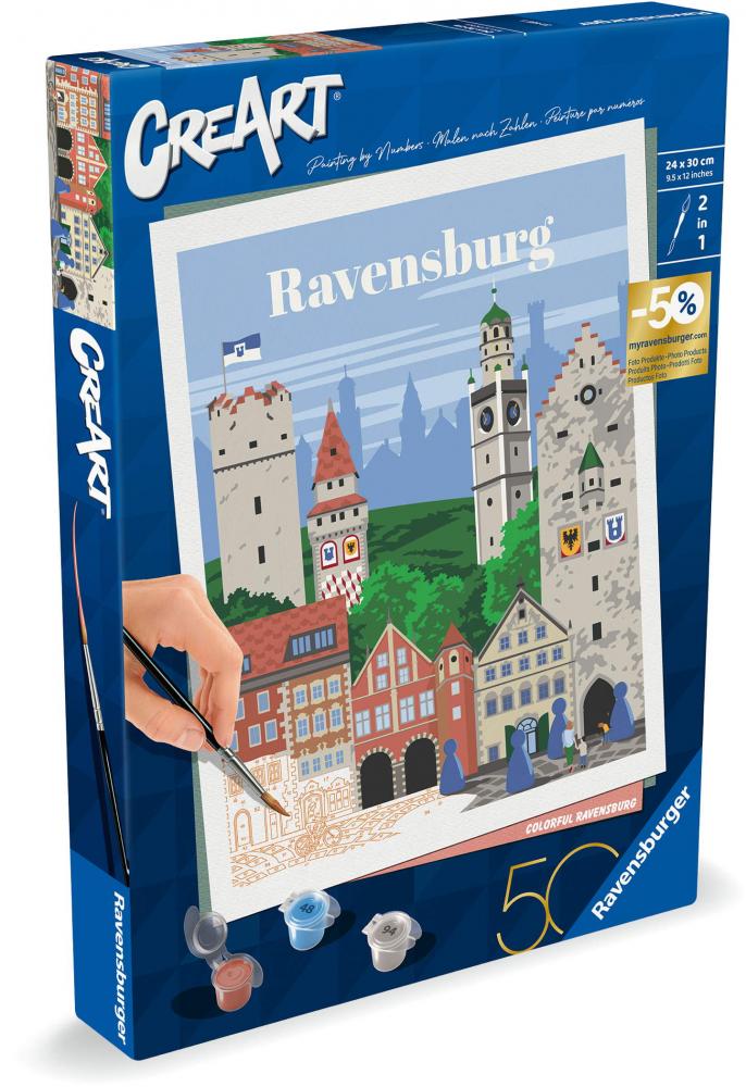 Ravensburger Malen nach Zahlen CREART Trend Serie C Farbenfrohes Ravensburg 23685