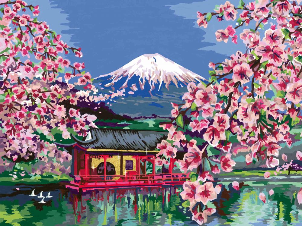 Ravensburger Malen nach Zahlen CREART CANVAS Leinwand Japanische Kirschblüten 23914