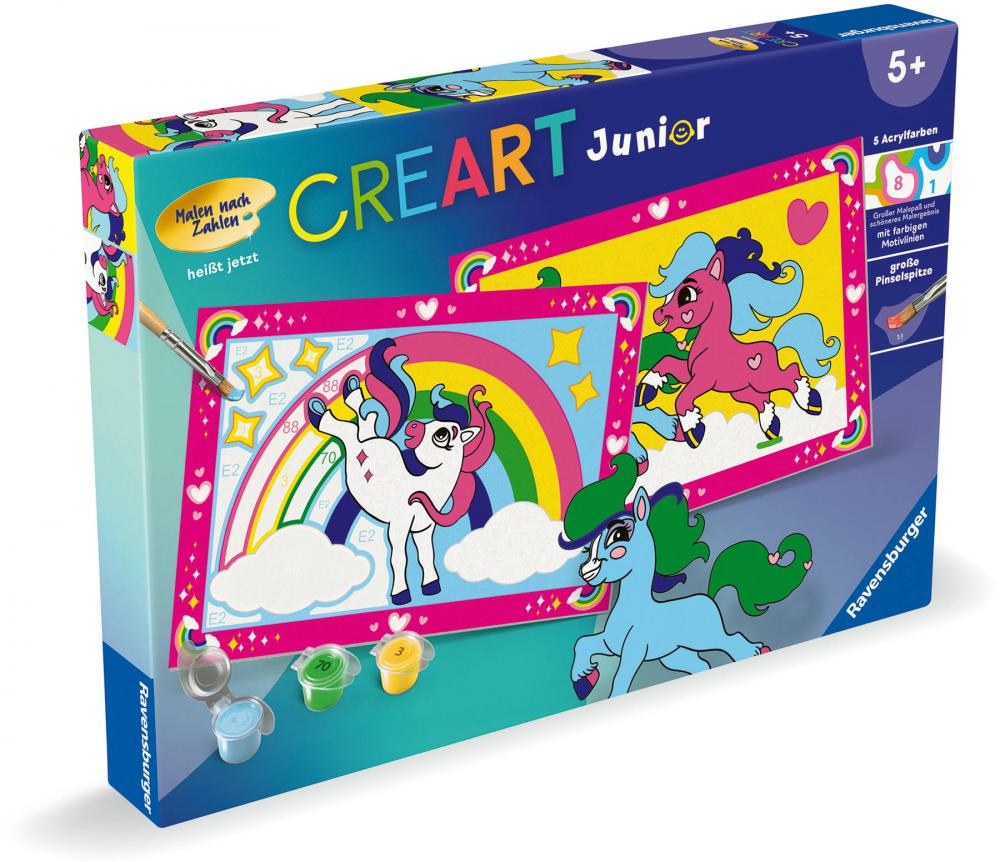 Ravensburger Malen nach Zahlen Junior Zauberponys mit Regenbogen 23983