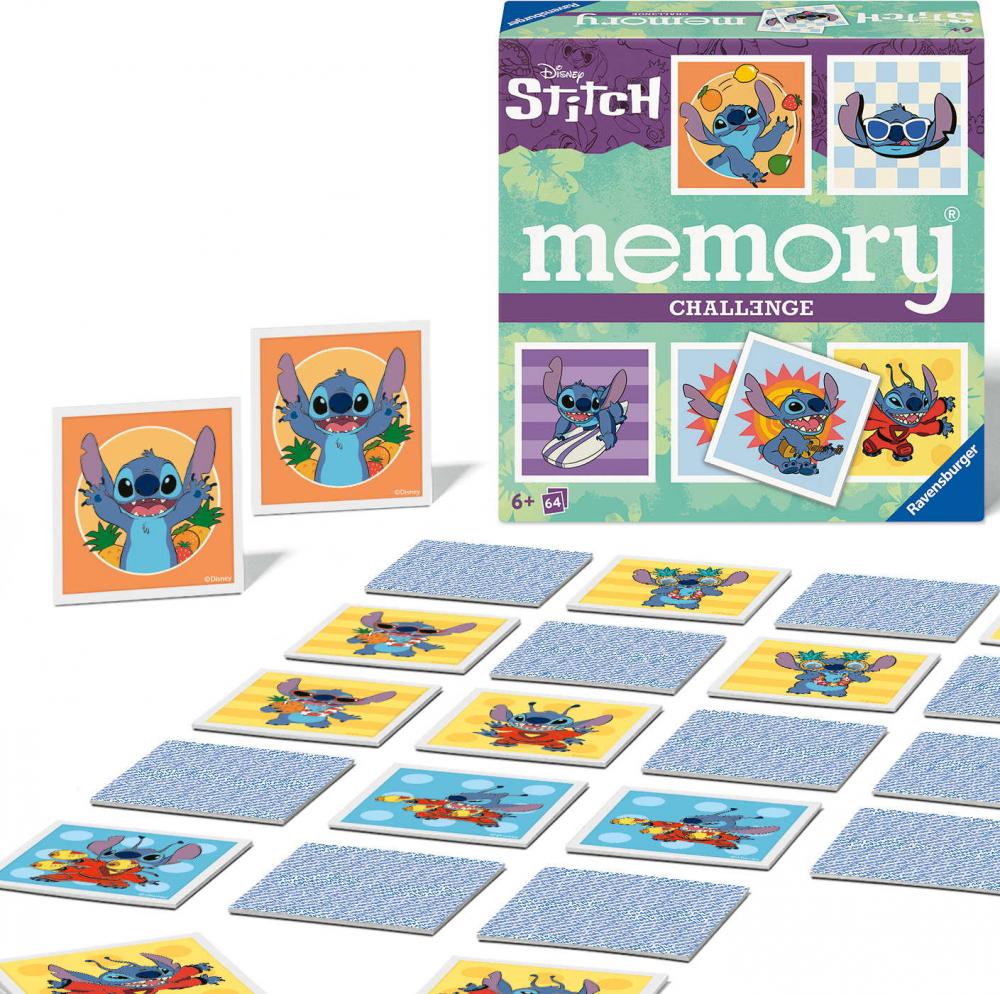 64 Karten Ravensburger Kinderspiel Kartenlegespiel Challenge memory Disney Stitch 24697