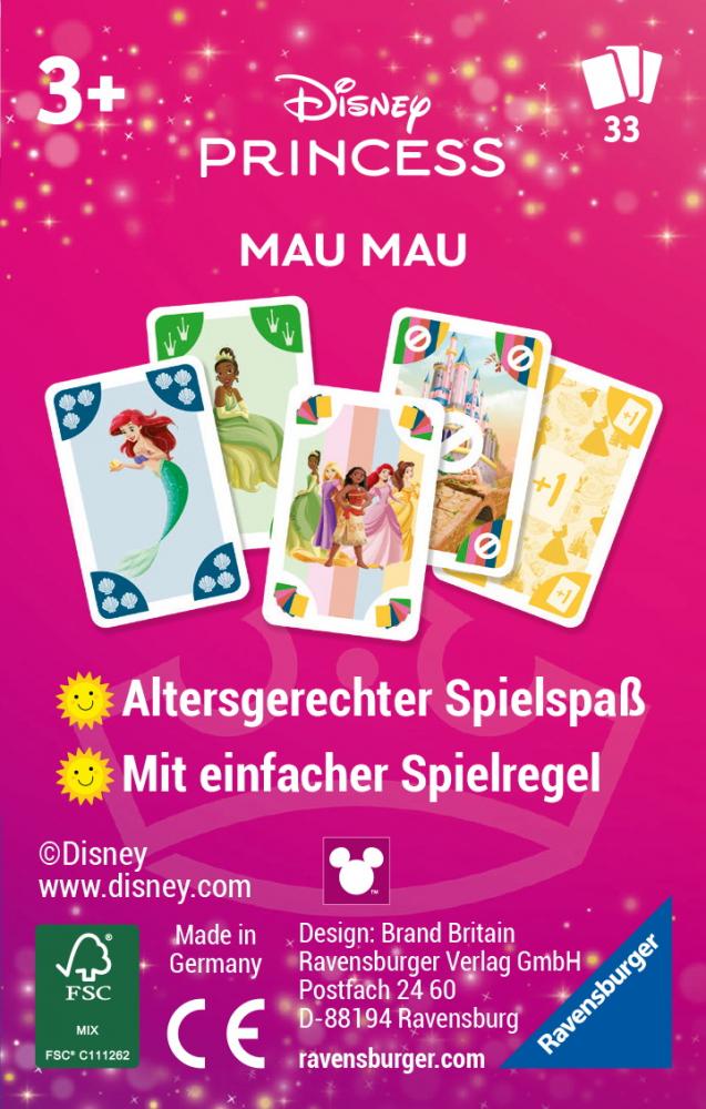 32 Blatt Ravensburger Kinder Kartenspiel Erster Kartenspaß Disney Princess Mau Mau 24709