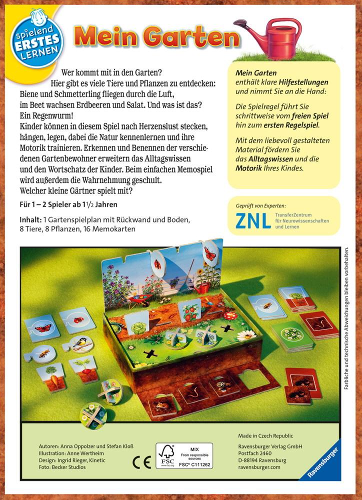 Ravensburger Spielend Erstes Lernen Lernspiel Mein Garten 24733