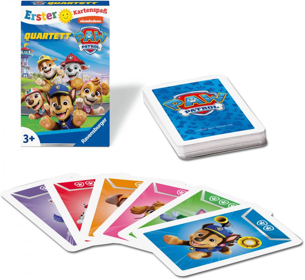 32 Blatt Ravensburger Kinder Kartenspiel Erster Kartenspaß Paw Patrol Quartett 24760