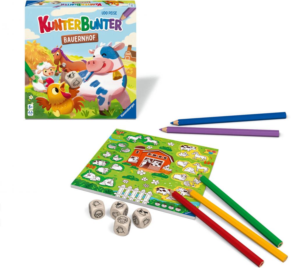 Ravensburger Kinderspiel Würfelspiel Kunterbunter Bauernhof 24761