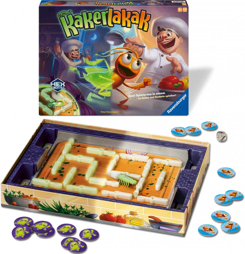 Ravensburger Kinderspiel Reaktionsspiel Kakerlakak Glow in the Dark 24762