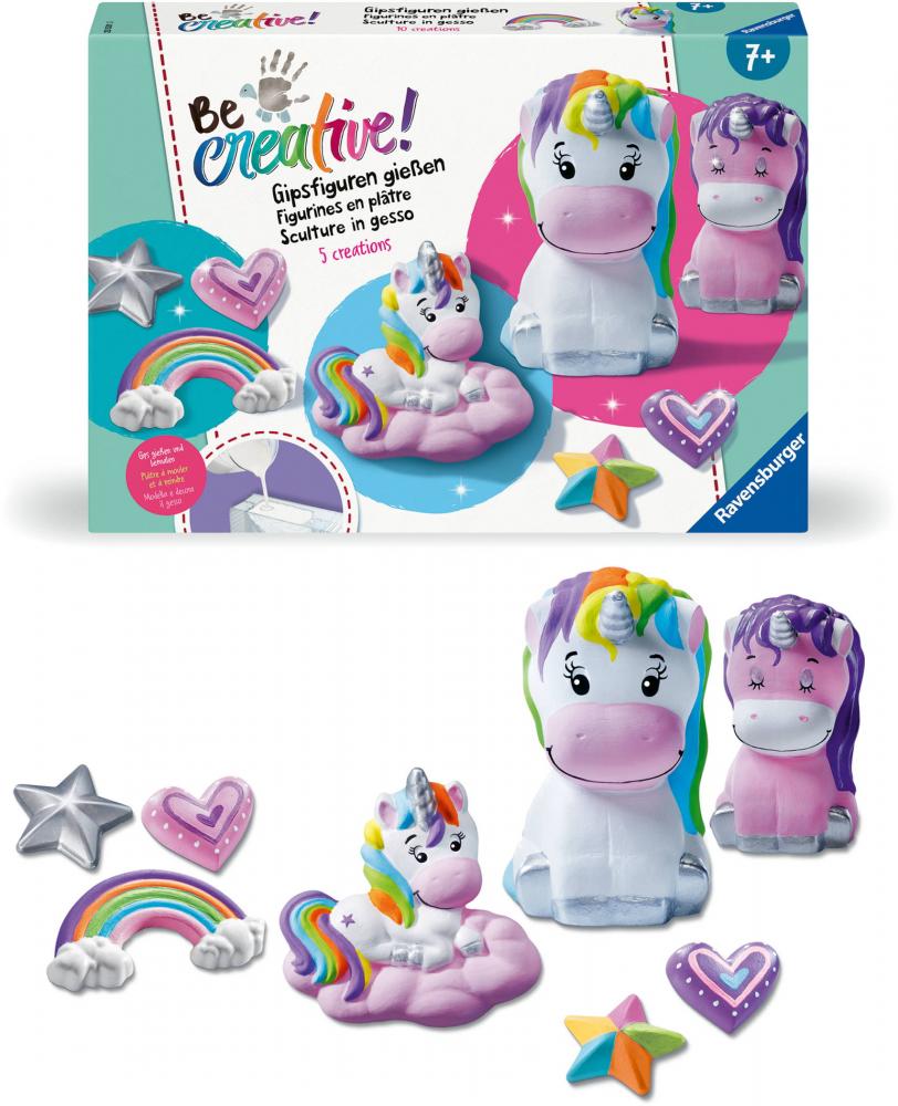 Ravensburger Gipsfiguren Be Creative Midi Bastelset DIY Gipsfiguren gießen Einhorn 25531