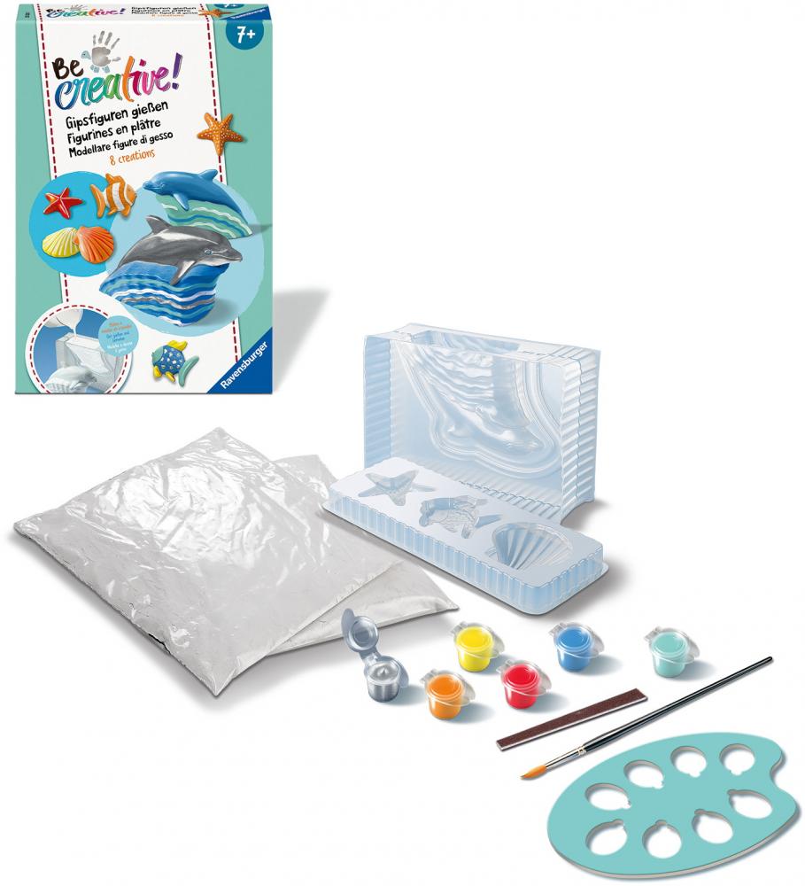 Ravensburger Gipsfiguren Be Creative Midi Bastelset DIY Gipsfiguren gießen Delfine 25535