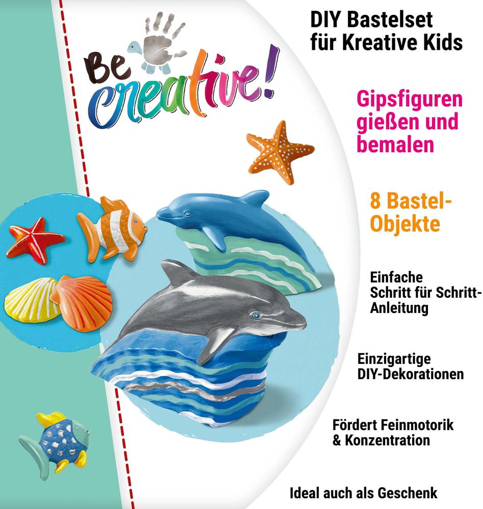 Ravensburger Gipsfiguren Be Creative Midi Bastelset DIY Gipsfiguren gießen Delfine 25535