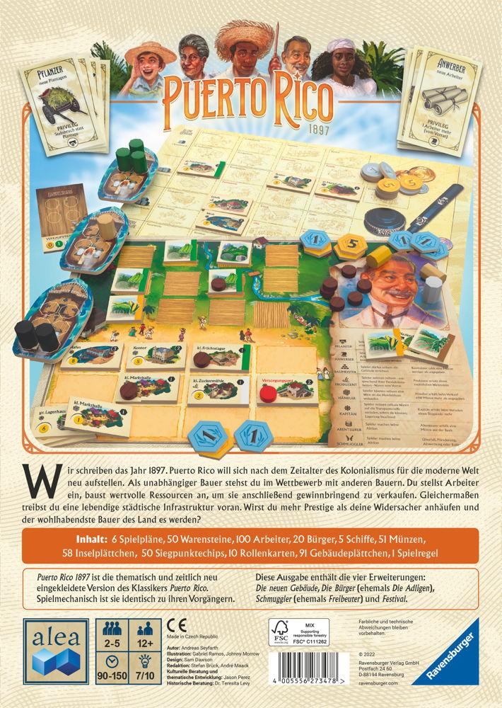 Ravensburger Familienspiel alea Strategiespiel Puerto Rico 1897 27347