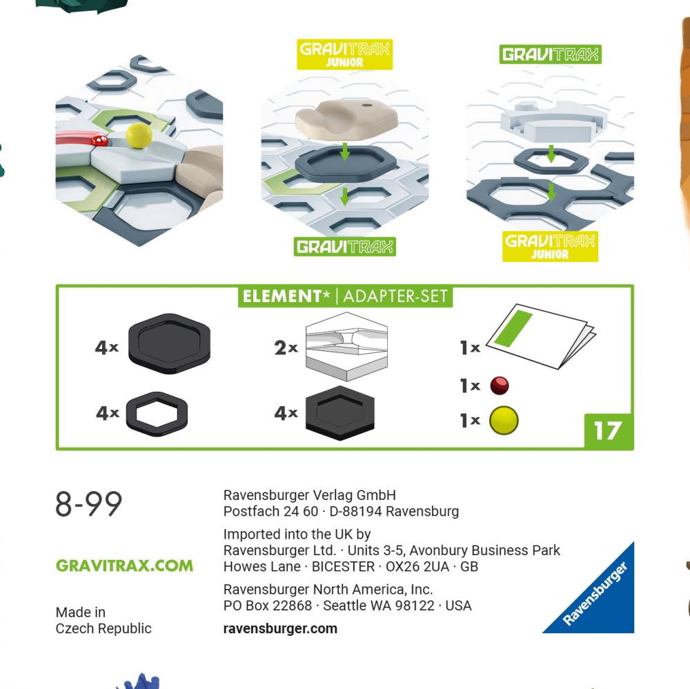 Ravensburger Kugelbahn GraviTrax Zubehör Adapter-Set Junior auf Standard 27532