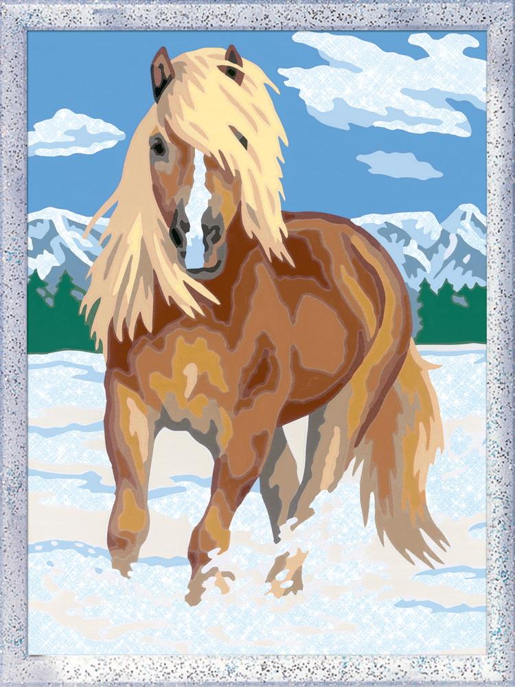 Ravensburger Malen nach Zahlen Classic Serie D Pferde Haflinger im Schnee 28780