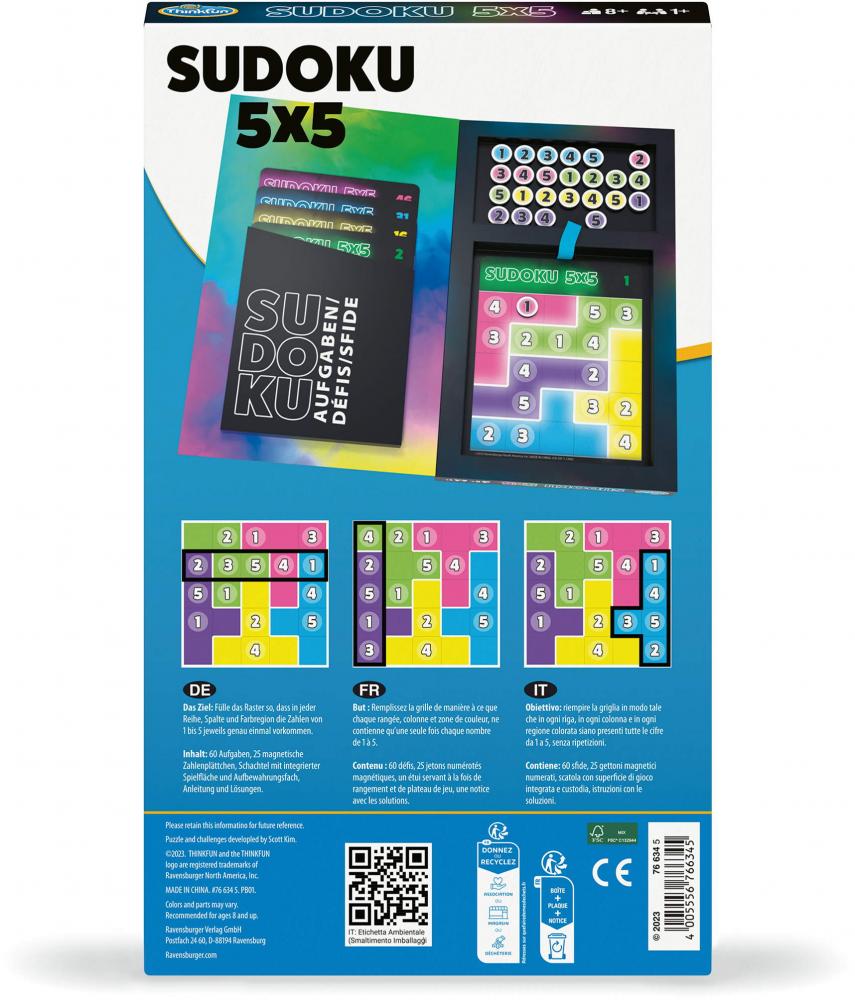 Thinkfun Familienspiel Logikspiel Sudoku 5x5 76634