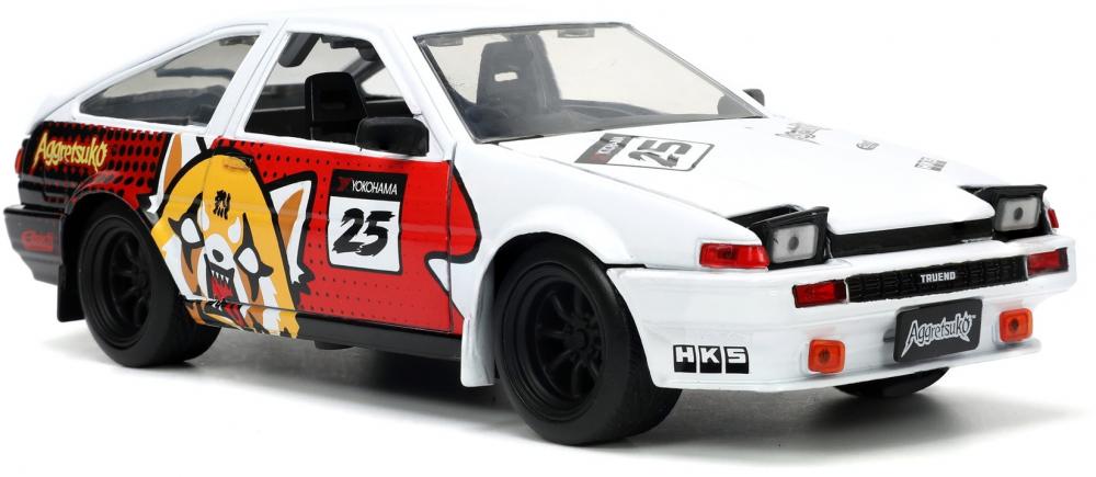 Jada Modellauto Hollywood Rides Aggretsuko 1986 Toyota Trueno AE86 mit Figur 1:24 253255056