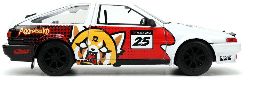 Jada Modellauto Hollywood Rides Aggretsuko 1986 Toyota Trueno AE86 mit Figur 1:24 253255056