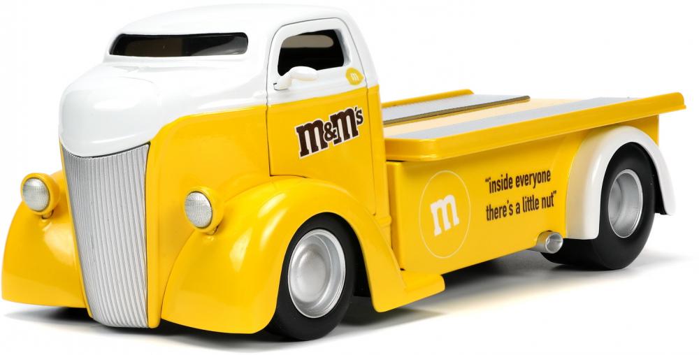 Jada Modellauto Hollywood Rides M&Ms Yellow 1947 Ford COE Flatbed mit Figur 1:24 253255066