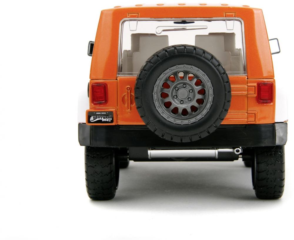 Jada Modellauto Hollywood Rides M&Ms Orange 2007 Jeep Wrangler mit Figur 1:24 253255068