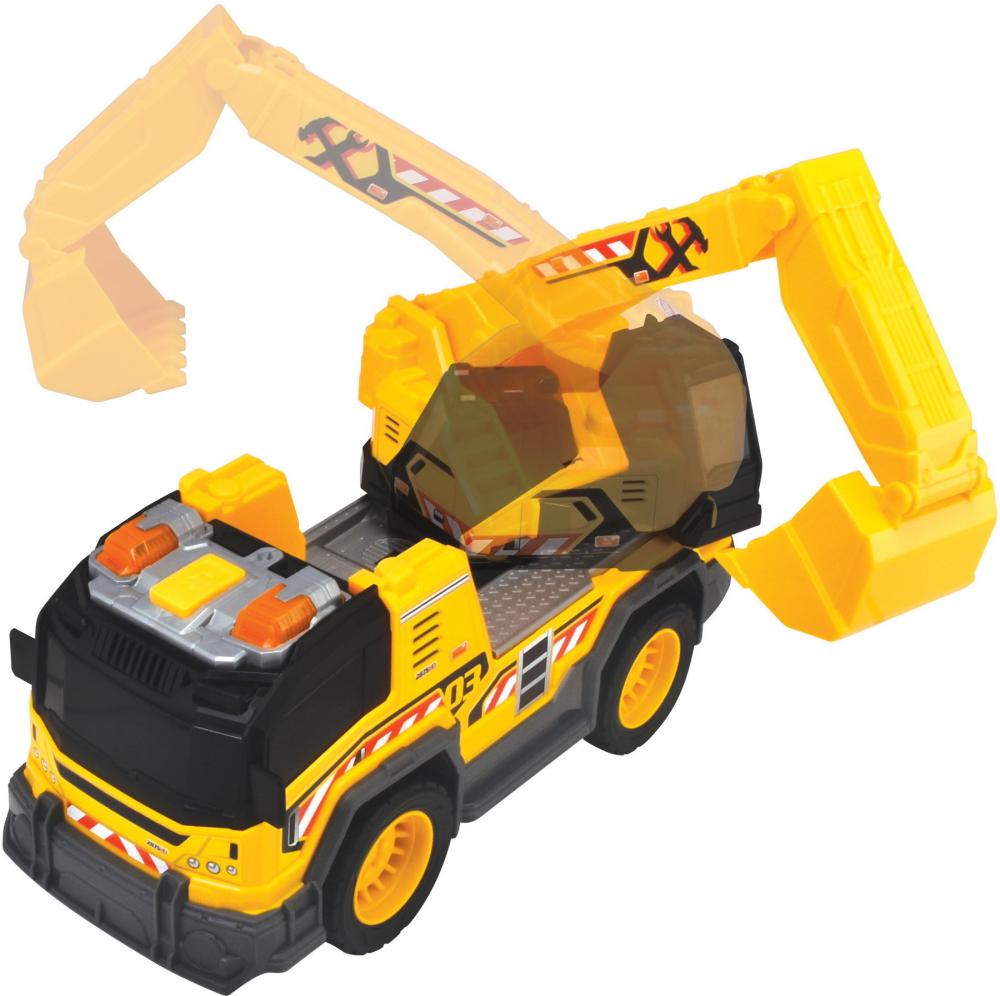 Dickie Spielfahrzeug Baustelle Bagger Auto Go Action / City Heroes Excavator Truck 203306026