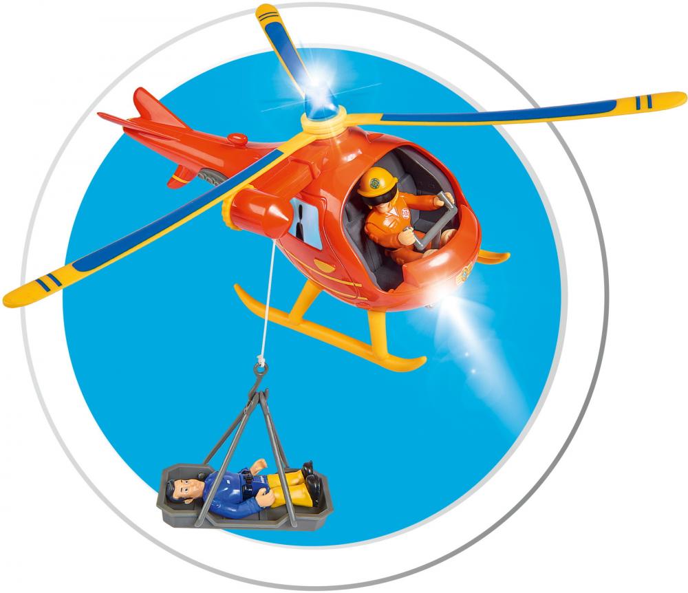 Simba Spielfahrzeug Feuerwehr Helikopter Feuerwehrmann Sam Wallaby mit Figur 109252510