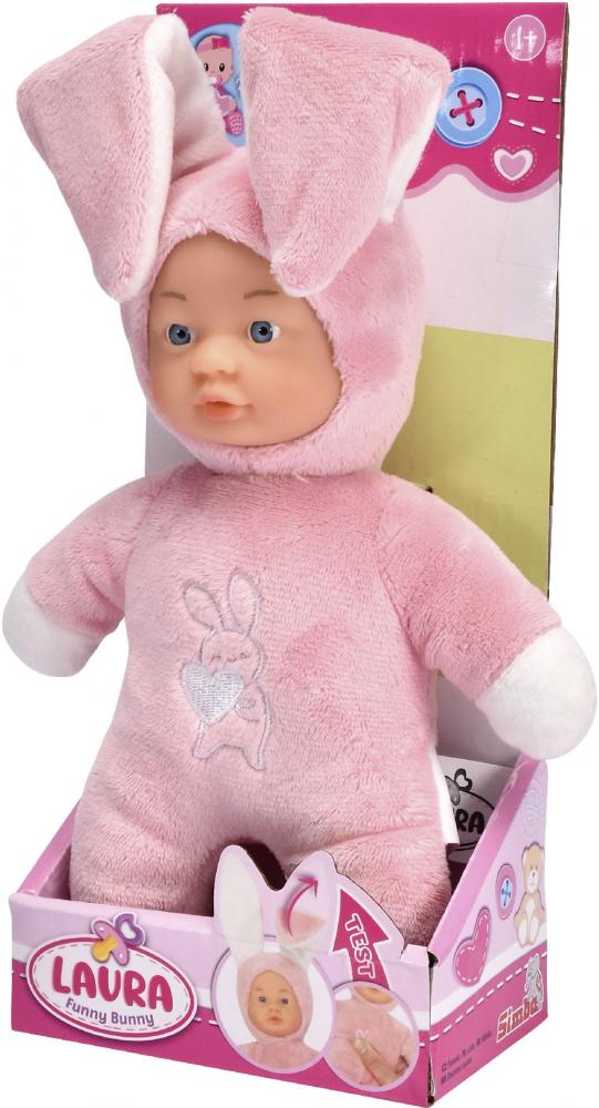 Simba Puppe Babypuppe Laura Funny Bunny im Hasenoutfit aufstellbare Ohren 105010514