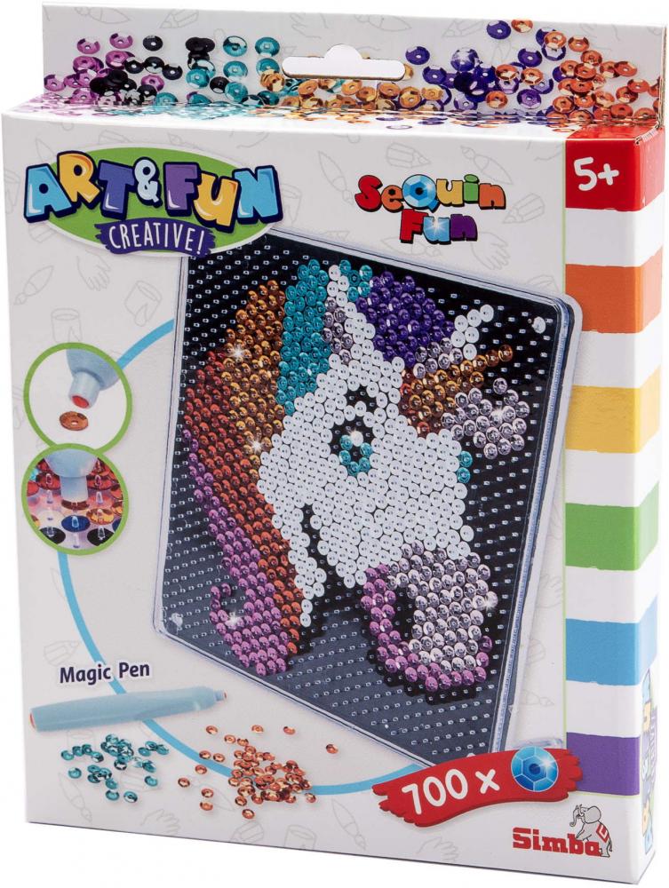 Simba Spielzeug Kreativ ART & FUN 700 Sequins Einhorn Platte mit Stift 106374703