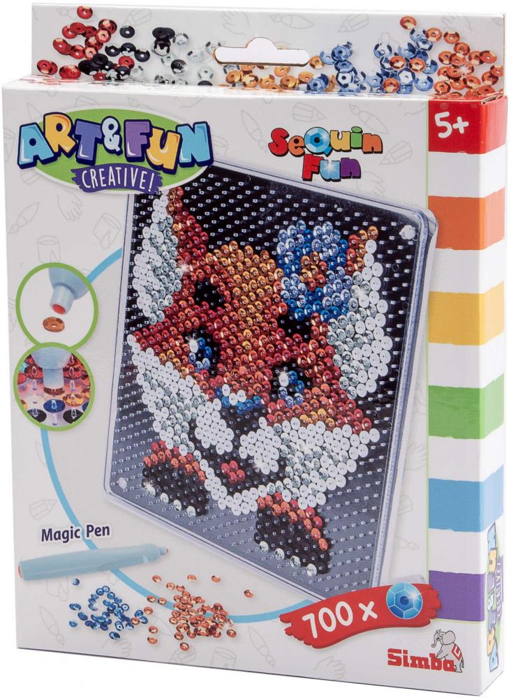 Simba Spielzeug Kreativ ART & FUN 700 Sequins Fuchs Platte mit Stift 106374704