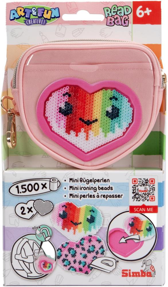 Simba Spielzeug Kreativ Perlen ART & FUN 1500 Bügelperlen Beadbag Heart Herz 106374695