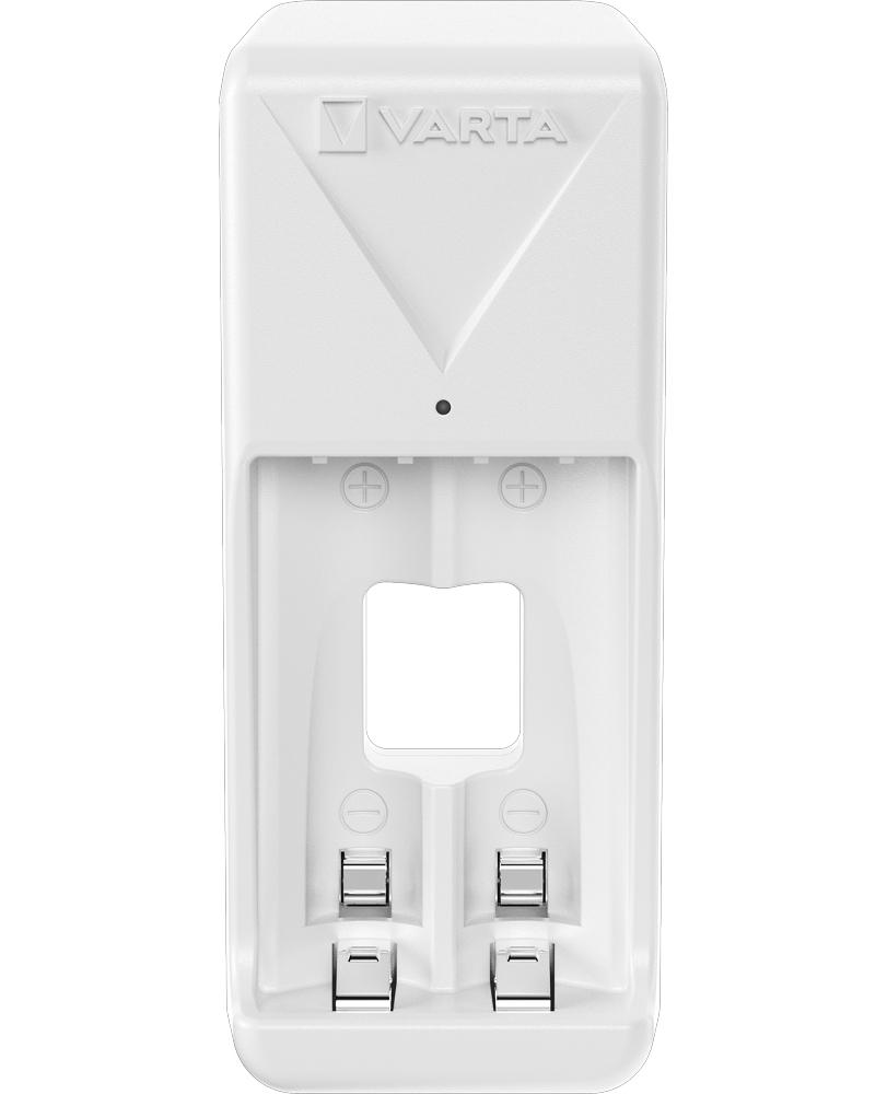 Varta Akku Ladegerät Mini Charger weiß 2 x AA 2100 mAh für 2 AA / AAA 57656101451