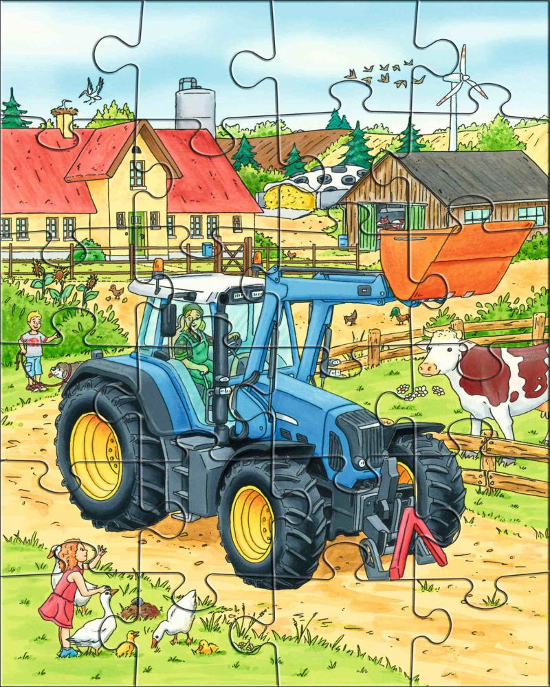 3 x 24 Teile HABA Kinder Puzzle Traktor und Co. 1300444001