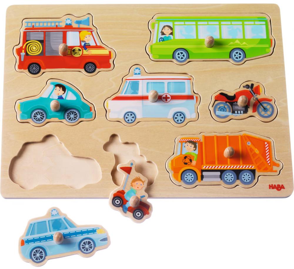 8 Teile HABA Kinder Greifpuzzle Fahrzeug Welt 1301940001