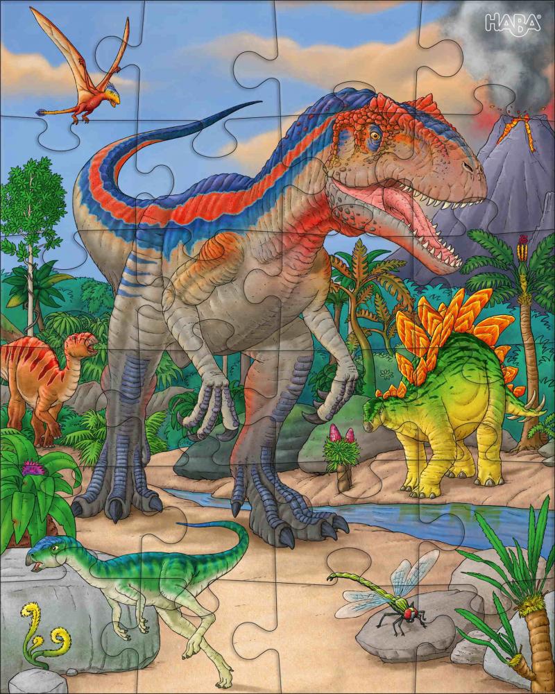 3 x 24 Teile HABA Kinder Puzzle Dinosaurier 1303377001