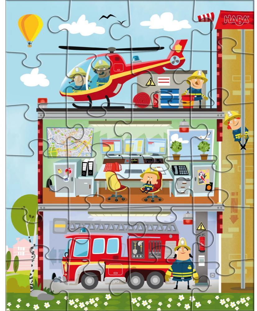 3 x 24 Teile HABA Kinder Puzzle Kleine Feuerwehr 1304186001