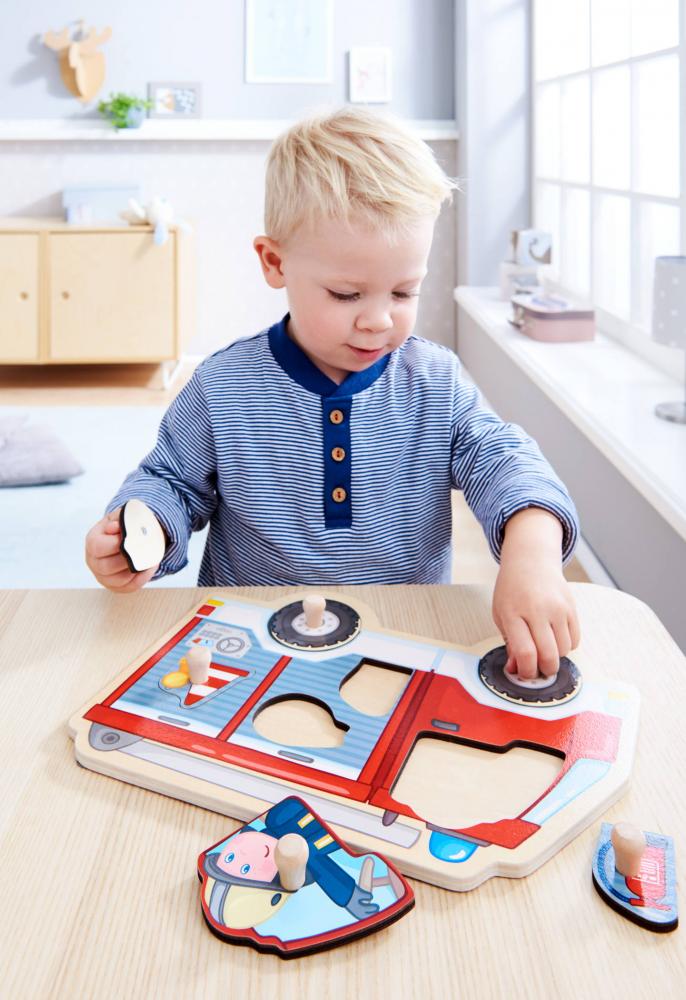 6 Teile HABA Kinder Greifpuzzle Feuerwehrauto 1304594001